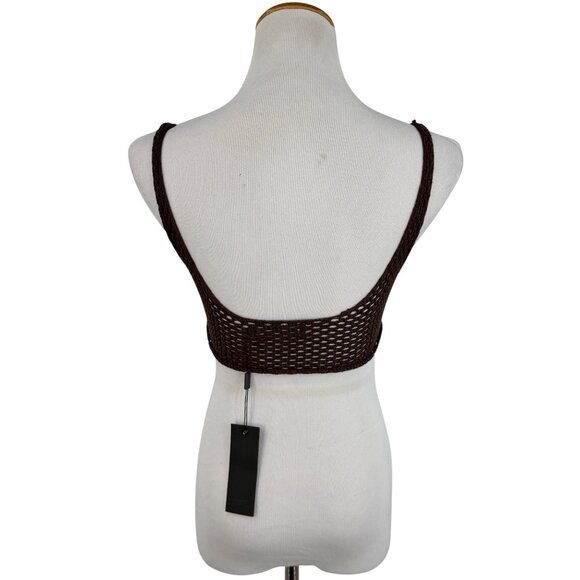 NWT Jaded London Brown Crochet Ultra Crop Top | Rave Coastal Cowgirl Boho Grunge - Picture 7 of 10
